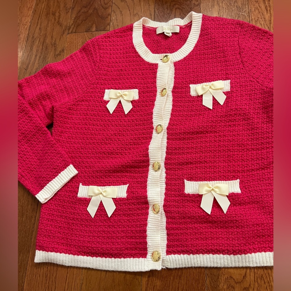 Lilly Pulitzer Valoria Sweater Raspberry Rouge - Picture 5 of 9